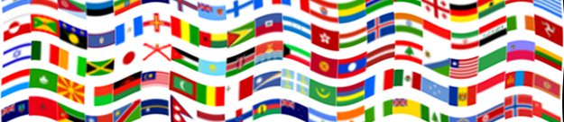 Doing business internationally - tons of world flags